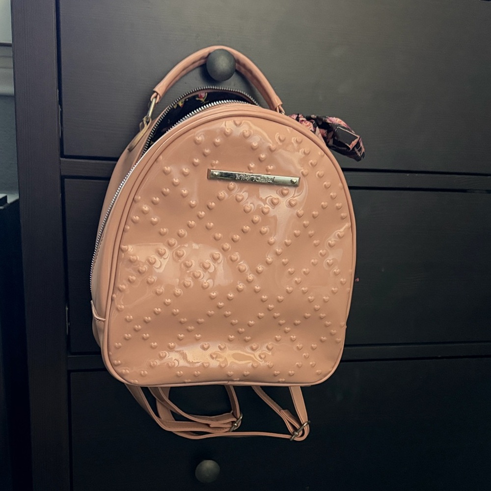 Betsey Johnson Pink Textured Backpack